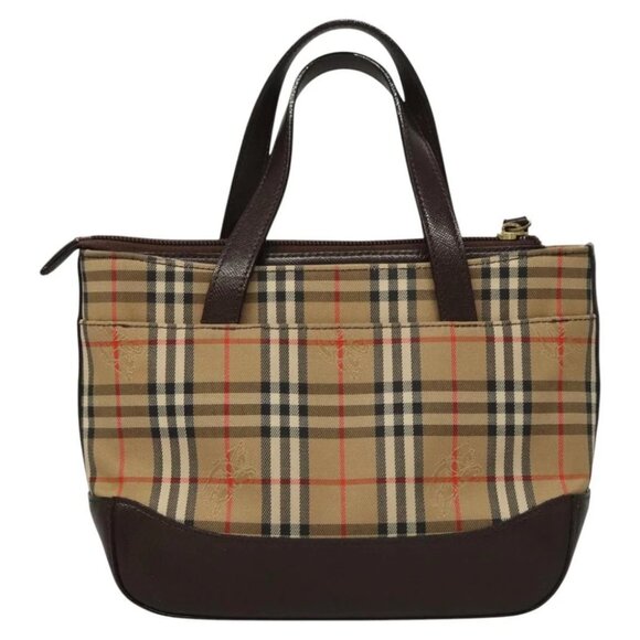 BURBERRY Nova Check Hand Bag Canvas Beige - Picture 3 of 15
